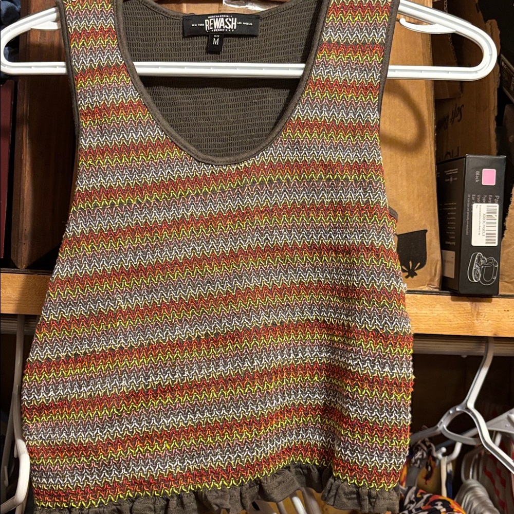 Rewash Zigzag Knit Tank Top in Earth Tones